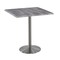 Holland Bar Stool Co 42" Tall OD214 Stainless Steel Table Base 22" Diameter 36"x36" Square Greystone Top OD214-2242SSOD36SQGryStn - alternate 1